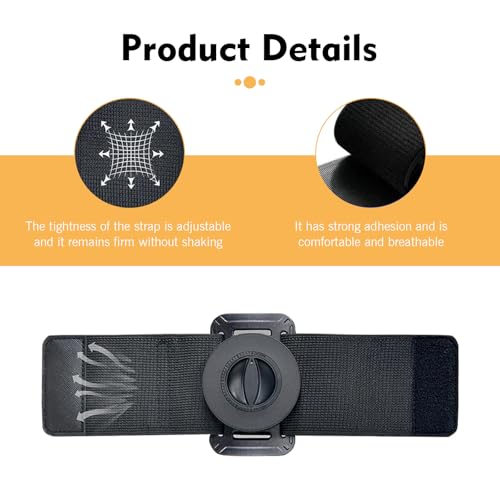 Wristband Phone Holder, Super Adsorption Hands-free Motorcycle Phone Mount, Adjustable Sports Armband Mobile Holder with Breathable Elastic Webbing, for Biking Walking Live Broadcast (Black)