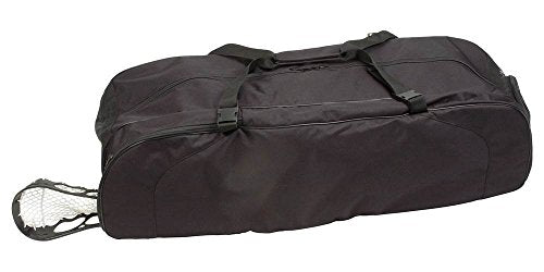 Champion Sports Lacrosse Equipment Bag – Heavy-Duty Nylon, Stick Compartment, Waterproof Bottom, Adjustable Strap, 44x15x13in - color: Black