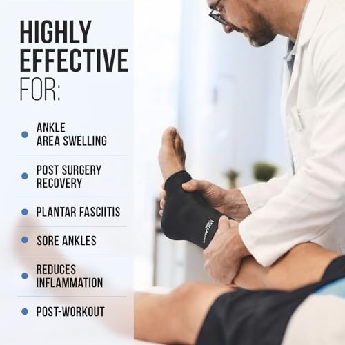 Ankle Ice Pack Wrap, Reusable Gel Cold Compression for Plantar Fasciitis - style: S-M