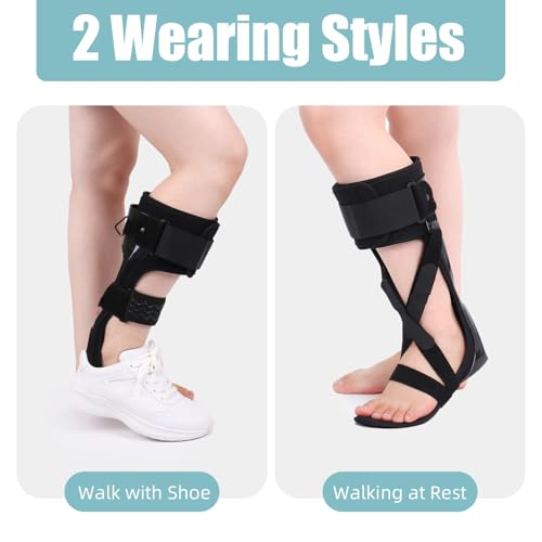 Medical AFO Foot Drop Brace Ankle Foot Orthosis Drop Foot Stabilizer Support for Walking with Shoe for Men and Women for Stroke, MS, Hemiplegia Foot Drop, ALS (Small-Left) - size: Small-Left