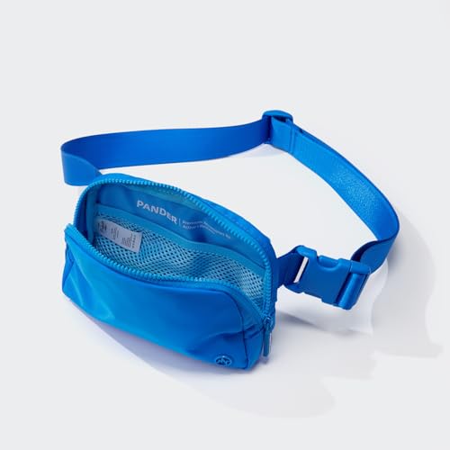 Pander Nylon Fanny Pack for Women, Two-Way Zipper Crossbody Bag - color: Capri Blue