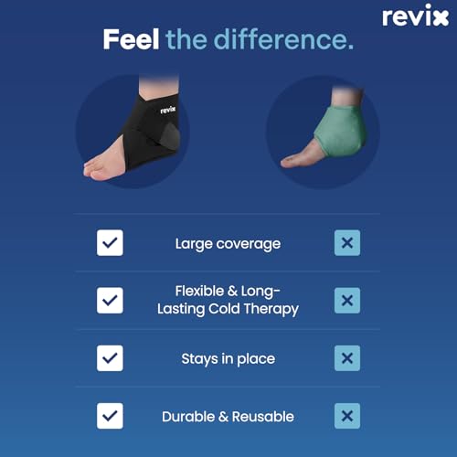 REVIX Foot Ice Pack Wrap for Plantar Fasciitis & Foot Pain Relief, Black - style: Black-1 Pack