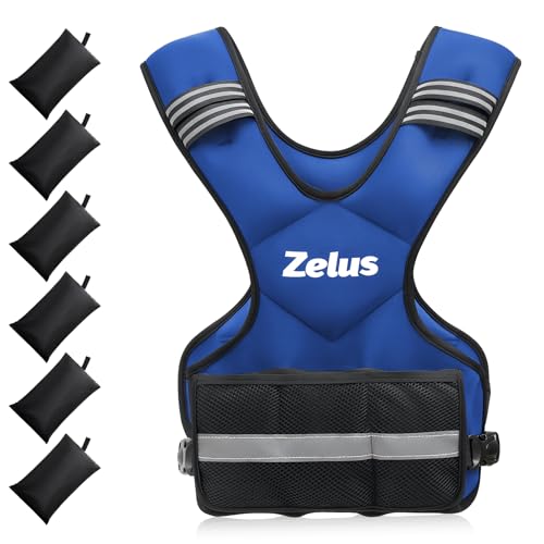 ZELUS Weighted Vest for Men Women,Adjustable 4-32lb Vest, Removable Weights - color: Blue, size: 20-32 lb.