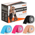 Kinesiology Tape 4 Rolls, Original Cotton Elastic Premium Athletic Tape,16.4 ft Uncut Tape,Hypoallergenic and Waterproof for Muscle Pain Relief and Joint Support - color: Mix