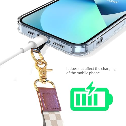 Cell Phone Lanyard Adjustable Crossbody Strap, Cute Phone Neck Wristlet Wrist Strap Patch for Keys Case Accessories - color: Brown Cute Plaids