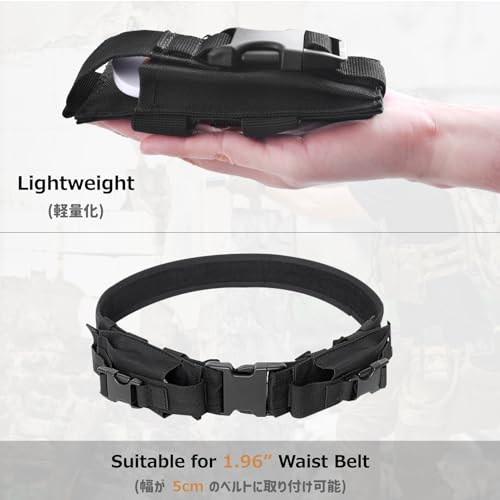 Azarxis Tactical Mini Belt Pouches, Multi-Purpose Small Battery Case Compact Utility EDC Card Slot Holder Waist Bags Military Molle Pack Sundries Storage Pack - color: #03 Black - Style B