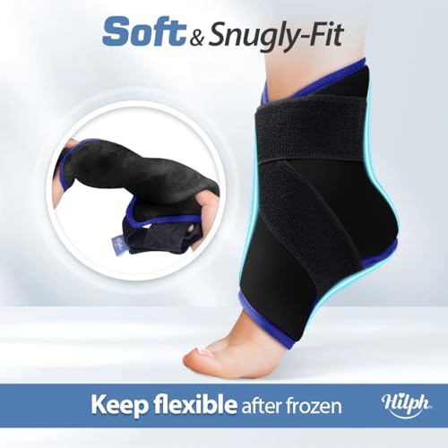 Hilph Ankle Heel Ice Pack Wrap for Swelling, Achilles Tendonitis, Sprain - style: B-Black(1 Pack)