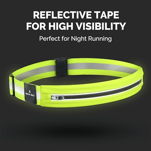 No-Bounce Slim & Secure Running Belt, Fits ALL Phones, Keys, Cards, Gels - color: 1. Yellow