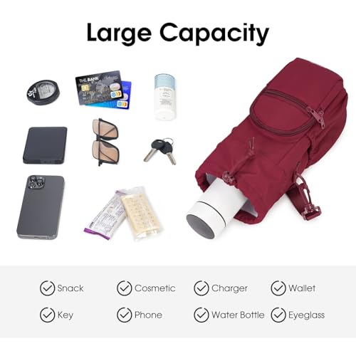 sportsnew 40oz Insulated Crossbody Water Bottle Sling Bag w/Phone Pocket - color: Red
