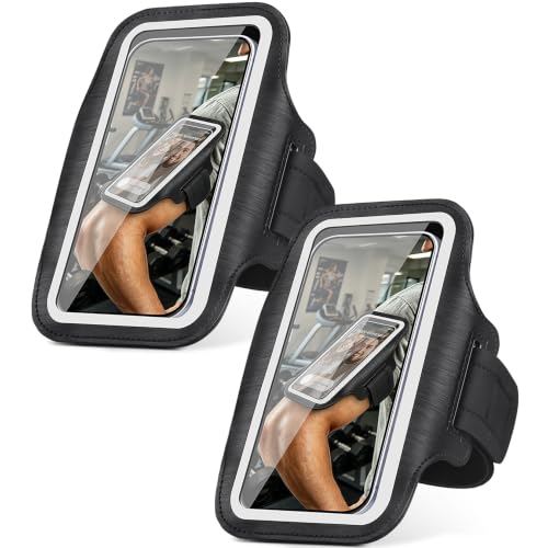 Running Armband Phone Holder with Card Slot for Gym Workout 2 Pack - size: 2 Pack