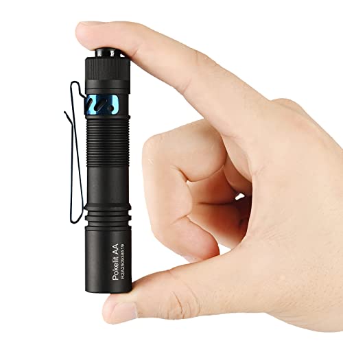 ACEBEAM Pokelit AA Mini Flashlight with Clip, 90+ High CRI Pocket LED Light - color: Black