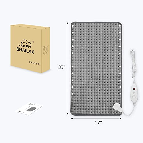 Snailax Heating Pad for Back, Foot Warmer, Large Washable Heating Pad
