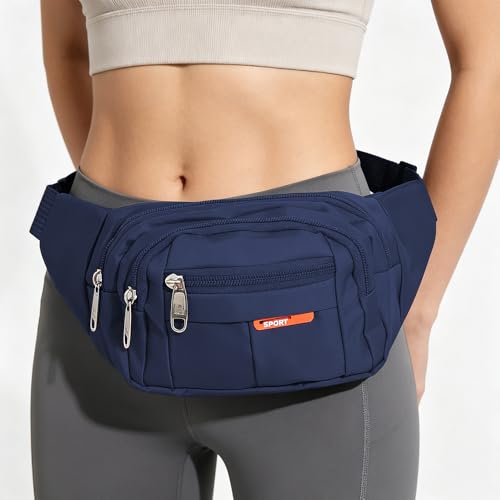 Waist Pack Sports Fitness Travel Men Women (Navy Blue) - color: Navy Blue