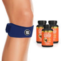 Sleeve Stars Patella Knee Strap and Turmeric Curcumin Supplement Bundle Patellar Tendon Support Knee Brace for Running Sports Arthritis Knee Pain Relief Osgood Schlatter Runner’s Knee Joint Support Mo