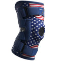 Hinged Knee Brace for Men and Women, Side Stabilizers, American Flag - color: Blue, size: XXX-Large