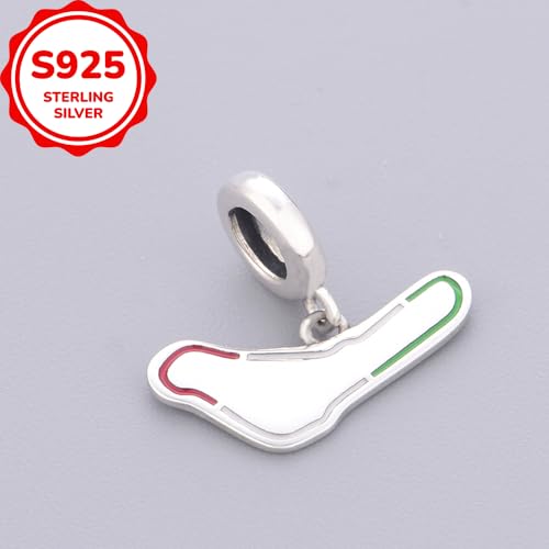 F1&Famous Race Racetrack Charm for Bracelet Necklaces, S925 Sterling Silver Charms, UK Brazil Spain Race Track Charms Jewelry Racing Souvenirs Gift - color: Race Racetrack Q4090)