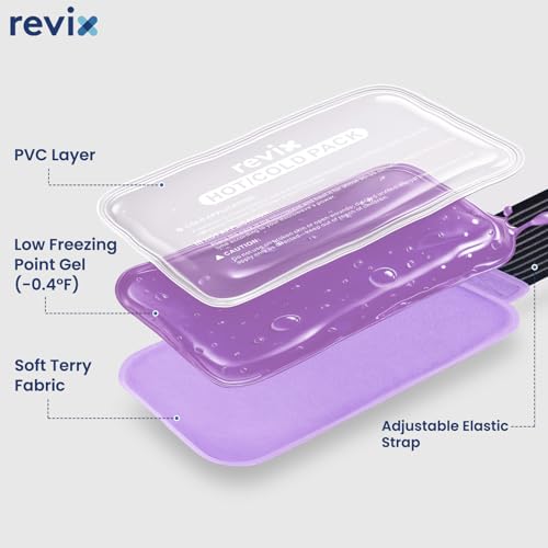 REVIX Ice Packs for Injuries Reusable, 2 Pack Hot & Cold Gel Ice Packs - color: Purple, size: Medium 10 x 5 Inch