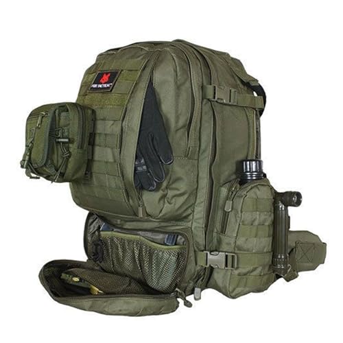 FOX OUTDOOR PRODUCTS Advanced 3-Day Combat Pack | 69L Tactical Backpack w/Dual Hydration Ports, Compression Straps & Storage - color: Olive Drab