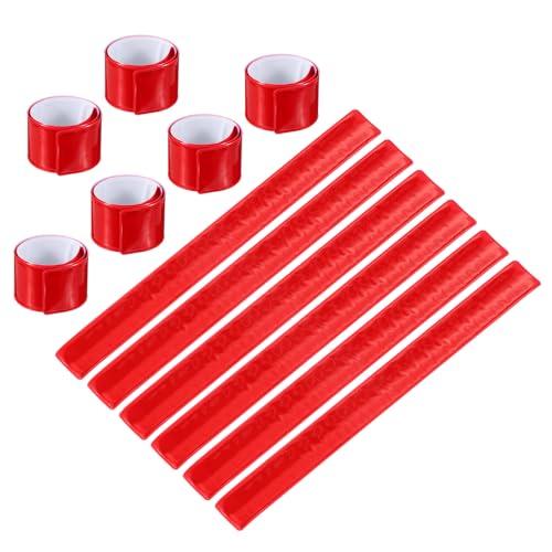 PATIKIL Reflective Slap Bands Snap Bracelet - color: Red