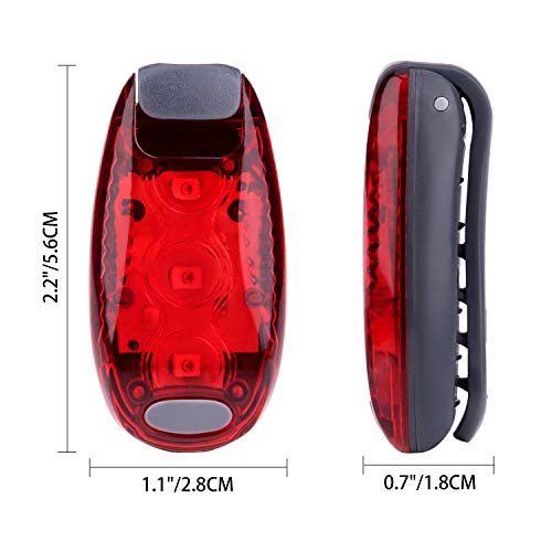 12 Pack Led Safety Light, Safety Light, High Visibility Strobe Running Lights Used for Bicycle, Walking Etc. Clip-On Running Lights Clip to Clothes Strap to Wrist, Bike Or Anywhere - color: Red