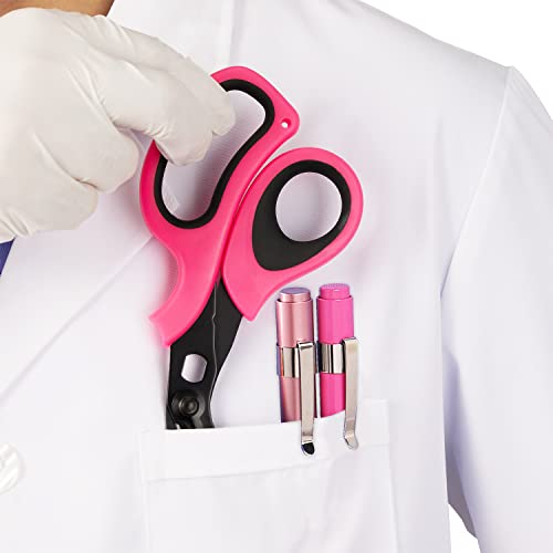 MEUUT Medical Scissors 2-Pack Trauma Shears for Nurses All Purpose Scissors - color: Pink/Black+purple/Black