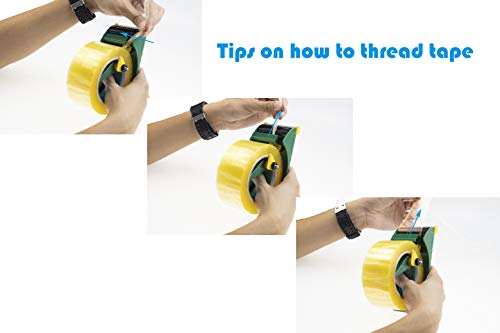 2 Inch Packing Tape Gun Dispenser, Width-Adjustable Box Sealer, Lightweight Ergonomic Industrial Heavy Duty Tape Cutter for Carton, Packaging and Box Sealing, Red
