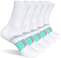 Suaskk Womens Cushioned Breathable Athletic Running Crew Socks 5 Pairs - color: White 5 Pairs, size: 6-9