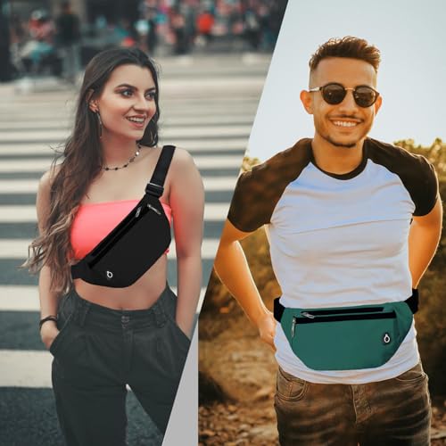 Fanny Pack for Women Men,Crossbody Water Resistant Sports Waist Bag Pack - color: 1pack-green