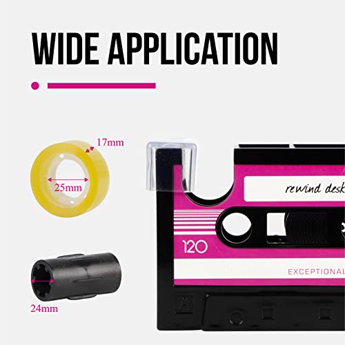 Aobopar Cute Pink Tape Dispenser Desk Organizer, Retro Cassette 80'S Pen Holder
