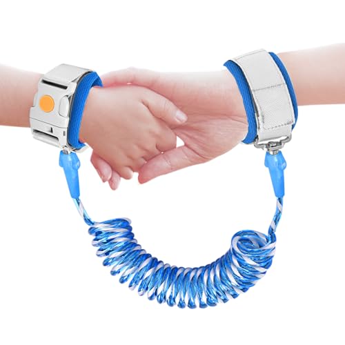 Accmor Anti Lost Wrist Link with Induction Lock, Upgraded Toddler Leash, Reflective Kids Wrist Leash for Baby, Child Walking Wristband Leashes with Magnetic Unlock Design for Boys, Dark Blue (6.5ft) - color: Dark Blue