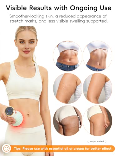 Lymphatic Drainage Massager for Body & Legs – Electric Handheld Body Massager with 12 Levels & Multi-Mode Massage, Helps Support Circulation, Smooth the Look of Cellulite & Relax Muscles