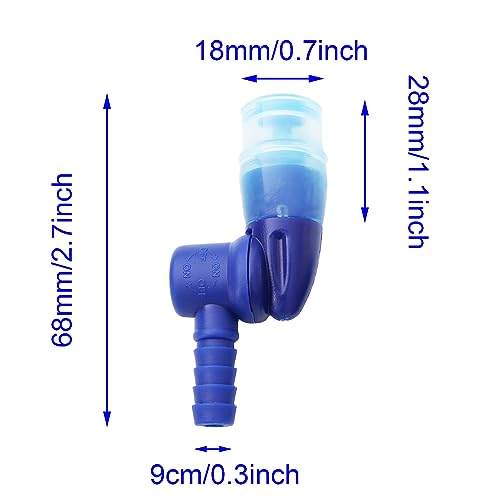 Hydration Bladder Bite Valve Replacement Mouthpiece Fit for Any Water Backpack and Most Brands, with Manual Switch Valve - color: 2 Pack rotatable blue