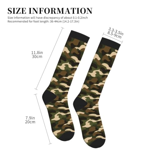 Compression Socks Knee High Circulation Support Socks For Women Men Athletic Running Hiking Cycling - color: Camo