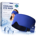 Cooling Gel Eye Mask for Puffy Eyes, Migraine & Headache Relief, Full Eye-Area Cold Compress for Eyes & Temples, FSA Eligible HSA Reusable Eye Ice Pack for Swelling & Post-Surgery Recovery - color: Blue