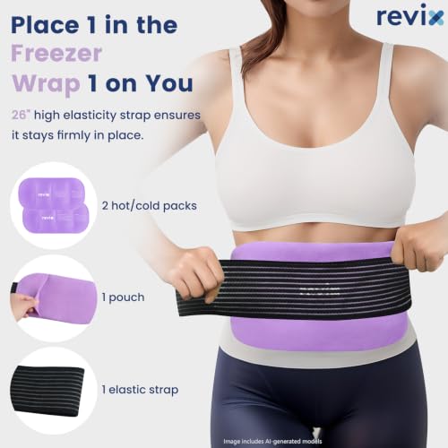 REVIX 2-Pack Ice Packs for Injuries, Reusable Hot & Cold Gel Wraps - color: Purple, size: Large 12 x 6 Inch