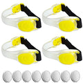 Premium LED Light Up Armband, Reflective Adjustable Wearable Silicone Running Belt Strap/Waterproof Glow in The Dark for Running Jogging Walking Cycling Concert Camping Outdoor Sports - color: Yellow - 4 Pack