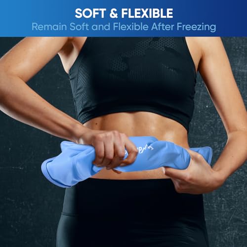 APEXUP Gel Ice Packs for Injuries Reusable, Flexible Double Sided Cold Packs for Injuries, Ice Pack for Knee, Shoulder, Back, Hip, Leg, Arm (Blue, 11.5"x7.5", 2PK) - size: M-2PK (11.5"x7.5"), style: Blue