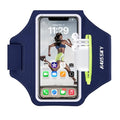 HAISSKY Running Armband with Zipper Pocket,Sweatproof Phone Armband 6.9" - color: Navy blue(Up to 6.9")