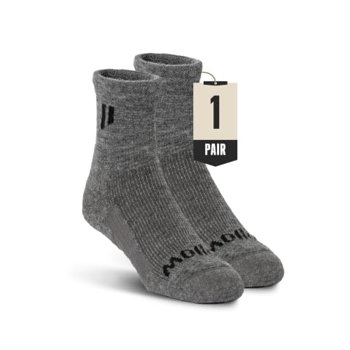 HOLLOW Alpaca Ankle Compression Socks for Women & Men, 15 mmHg, Made in USA - color: Grey, size: Small