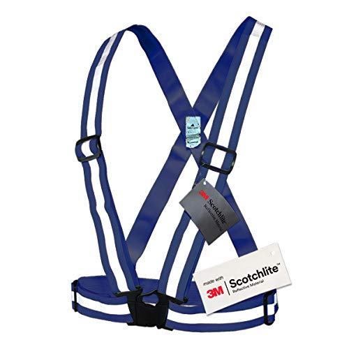 Salzmann Kids Reflective Cross Belt | Hi Vis Adjustable Safety Harness - color: Navy (Child)