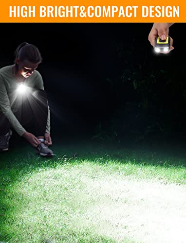 Yls 2 Pack Clip On Running Light - 5 Lighting Modes LED Flashlight, Portable Weatherproof Hat Light, Rechargeable Night Light for Camping, Hiking, Jogging - color: Graphite Gray
