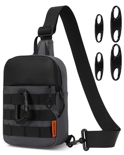 Peicees Crossbody Bag for Men Mini Sling Bag Anti Theft Purse, Dark Grey - color: Dark Grey