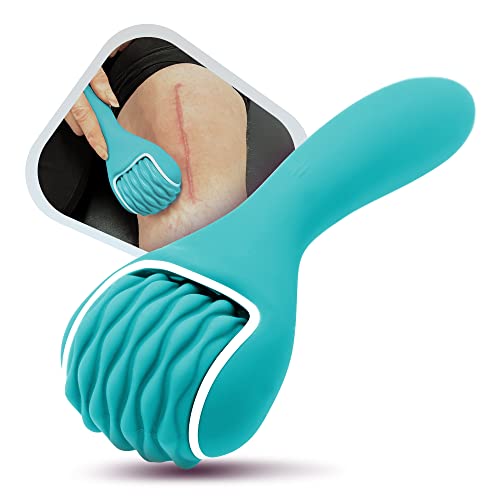 ScarRoller Scar Tissue Massager for Post-Surgery Recovery, Silicone Ice Massage for Post-Surgery Incision & Swelling, Vibrating Joint Roller for Improved Range of Motion Designed by Physical Therapist - color: Teal