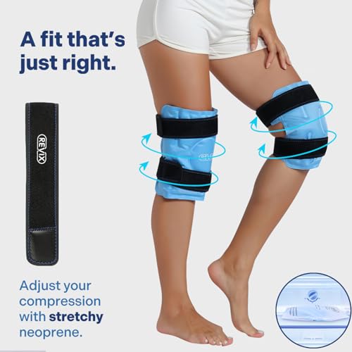REVIX Ice Wraps for Knee, Ice Packs Reusable with Cold Compression, 2 Pack - style: Blue-2 Packs