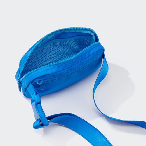 Pander Nylon Fanny Pack for Women, Two-Way Zipper Crossbody Bag - color: Capri Blue
