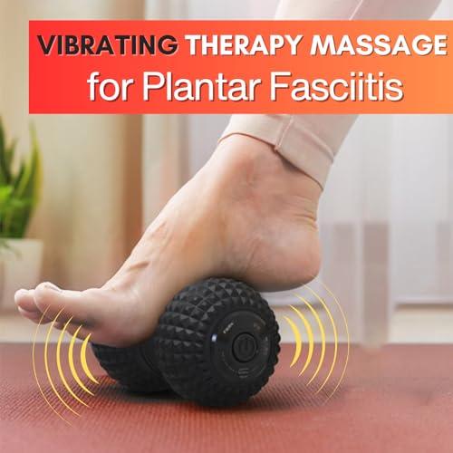 ZeenKind Vibrating Peanut Massage Ball Plantar Fasciitis Muscle Pain Relief - color: Peanut Ball-stronger Vibration
