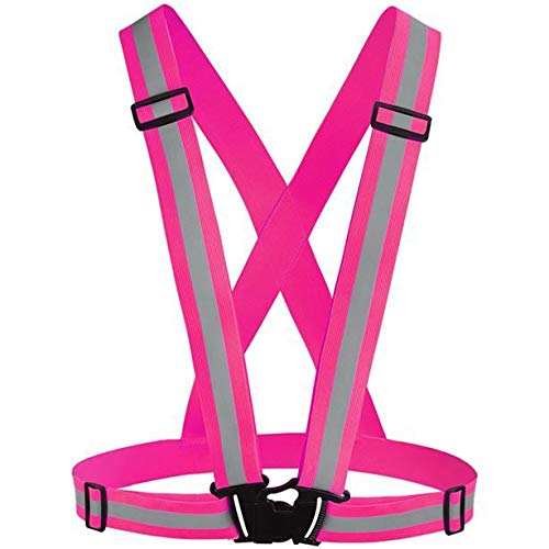 Chiwo Reflective Vest Running Gear 2Pack, High Visibility Safety Vest - color: Green Pink