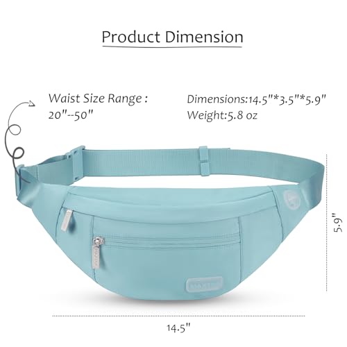 Large Dusty Blue Fanny Pack for Women Crossbody Bag Travel Essential - color: Dusty Blue, size: Large