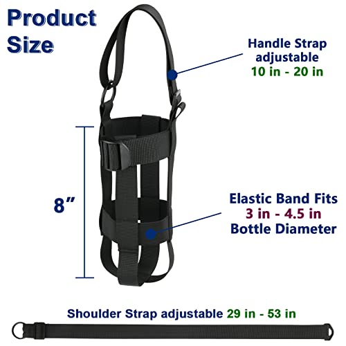 Cosmos Water Bottle Holder Strap - Crossbody Sling Strap with Handle & Shoulder Straps, Fits 20 oz to 64 oz Wide Mouth Bottle for Walking, Hiking, Camping, Travel