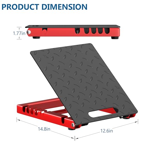 Adjustable Steel Slant Board for Calf Stretching, 5 Angles, 650 lb - color: Red+black